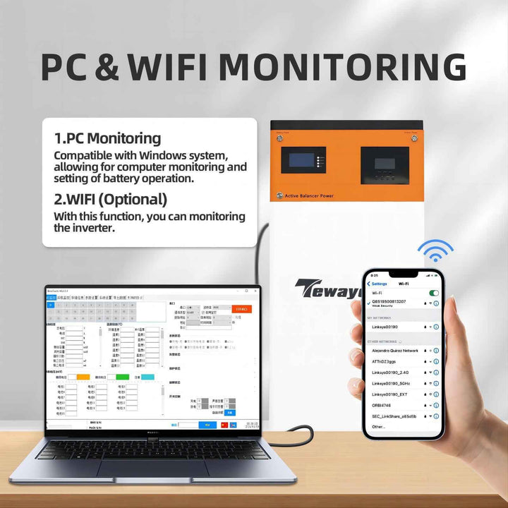 Tewaycell 48V 200Ah 10Kwh All-in-one Mobile ESS Built-in 5KW Hybrid Of
