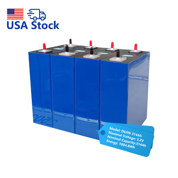 USA Stock DEJIN 3.2V 314Ah LiFePO4 Battery Cells 8000 Cycles for Solar System