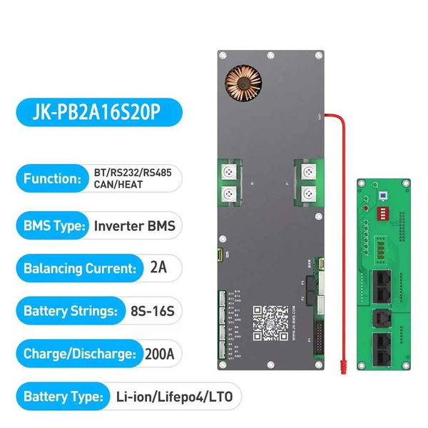 JK 16S 200A 150A 48V ESS Inverter BMS with Bluetooth,  2A Active Balance