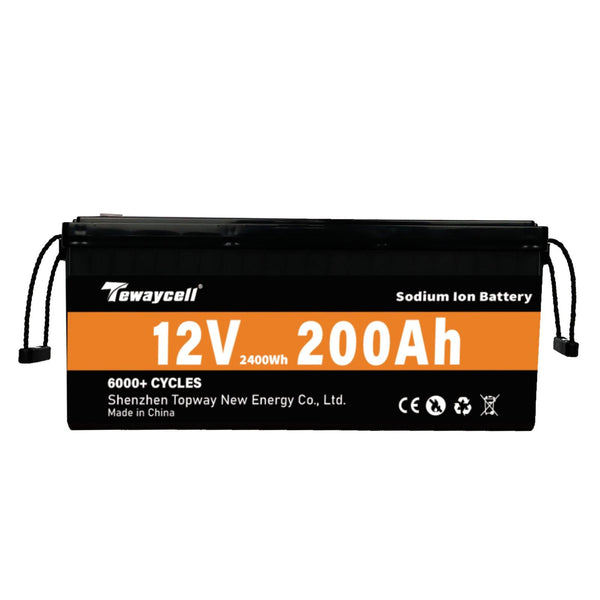 Batteria agli ioni di sodio Tewaycell 12V 200AH con Bluetooth, bilanciatore attivo, autoriscaldamento