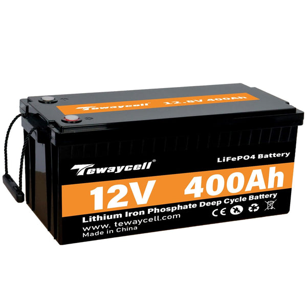 Tewaycell 12V 400AH LiFePO4 akkumulátor, beépített Samrt BMS Bluetooth-al