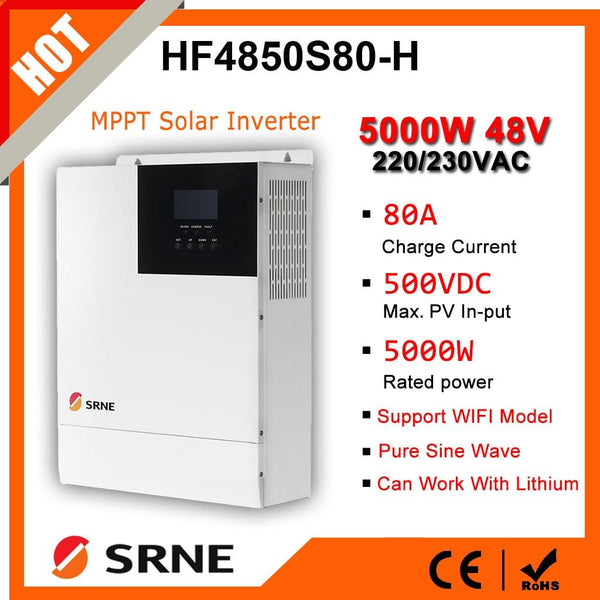 SRNE 5000W 220V 48V Hybrid Inverter HF4850S80-H - Tewaycell