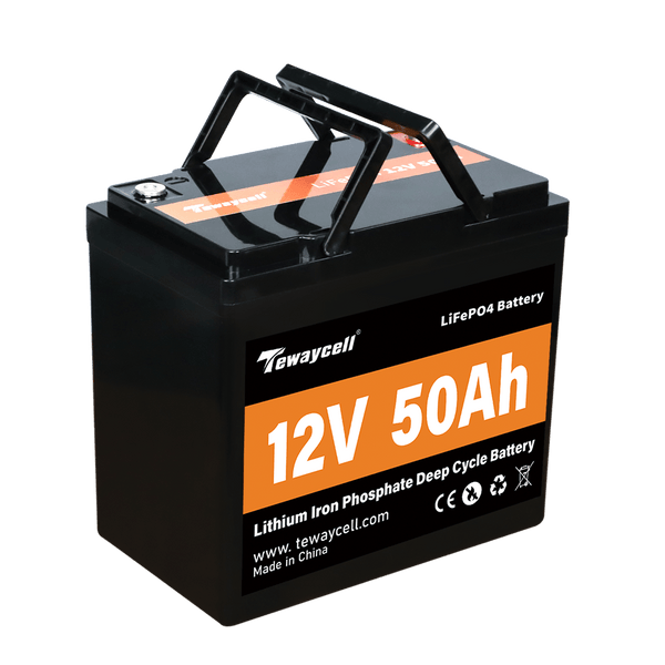 Batería Tewaycell 12V 50AH LiFePO4 incorporada Samrt BMS con Bluetooth