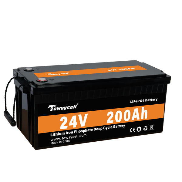 Tewaycell 24V 200AH LiFePO4 Battery Built-in Samrt BMS With Bluetooth