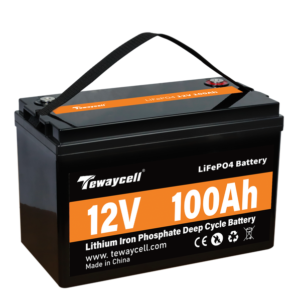 Tewaycell 12V 100AH LiFePO4 akkumulátor, beépített Samrt BMS Bluetooth-al